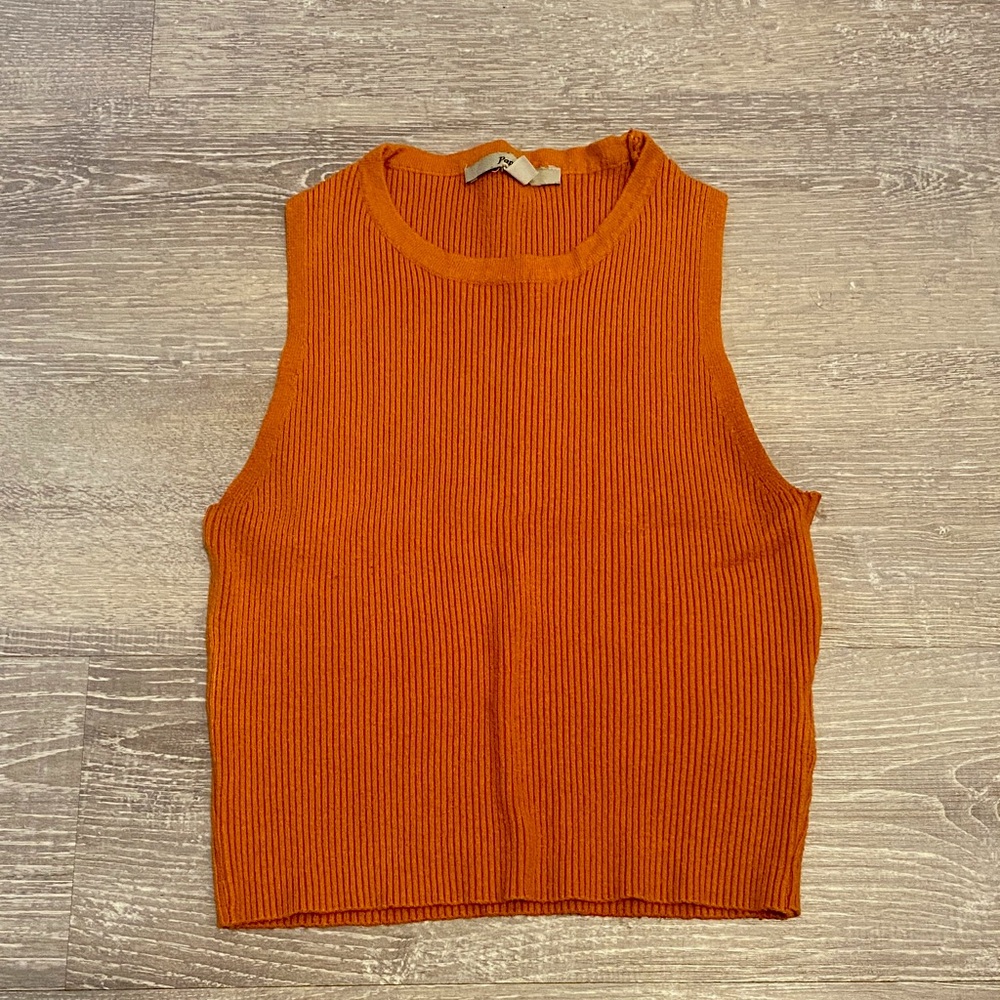 Papaya Burnt Orange Ribbed Tank Top